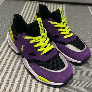 Polo by Ralph Lauren Purple & Neon Yellow Men’s Sneakers (Sales Samples)